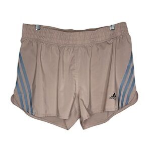 Adidas Women's Run Icons 3-Striped Tan Running Shorts Size Medium